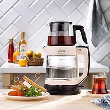 Kazan Hobi Schafer Optimal Elektrikli Cam Çay Makinesi-Krem