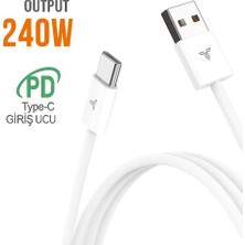 Kazan Hobi Turbo Saniye Göstergeli USB Type-C Şarj Kablosu - Hasır Kırılmaz Özel Kablo