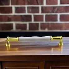 Kazan Hobi Anav Porselen Gold Altın Kulp 192 mm Mobilya Çekmece Mutfak Dolabı Dolap Kapak Kulplar Kulb Kulpu