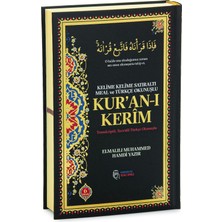 Kazan Hobi 6 Özellikli Satır Arası Kelime Kelime Türkçe Okunuşlu Mealli Kuranı Kerim Rahle Boy - Siyah