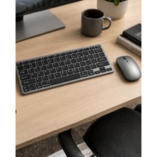 Renas Store Şarjlı Kablosuz Klavye ve Mouse Seti Kompakt Taşınabilir Tasarım - Lisinya