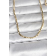 DMR Elegance cm 14K Gold Renk Yassı Model 60 cm Kadın Kolye