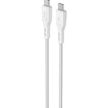 Kazan Hobi Knıt 60W Hızlı Şarj Destekli, Type-C To Type-C Şarj ve Data Aktarım Kablosu, 1 Metre, Beyaz