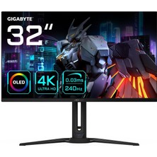 Kazan Hobi Gıgabyte Aorus FO32U2 31.5" OLED Oyuncu Monitörü, 4K UHD (3840X2160), 240Hz 0.03MS Gtg, Anti-Reflection, HDMI 2.1 & Displayport 1.4 Usb-C, Displayhdr True BLACK400, Clearmr 13000, Kvm, Dahili Hoparlör
