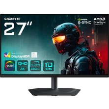 Kazan Hobi Gıgabyte MO27Q2A 27" Qd-Oled Gaming Monitor, Qhd (2560X1440), 280Hz, 0.03MS Gtg, Anti-Reflection, HDMI 2.1 & Displayport 1.4 & Usb-C, Displayhdr True Black 400, Clearmr 15000, Kvm, Dahili Hoparlör