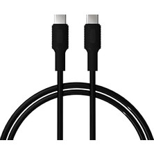 Kazan Hobi Coral Type C-C Power Delivery Hızlı Şarj Kablosu, Siyah Kablo, Siyah/siyah Uçlar (150 Cm)