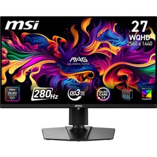 Kazan Hobi Msı 26.5" Mag 271QP Qd-Oled X28, Gaming Monitör, Wqhd, 16:9, Flat, Qd-Oled, 280Hz 0.03MS, Freesync Premium Pro, Pivot