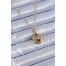 DMR Elegance 316L Çelik Gold Renk Zirkon Taşlı Kadın Kolye