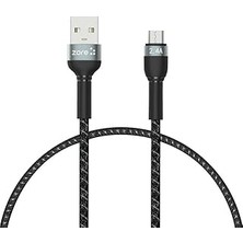 Kazan Hobi Shira Serisi Micro USB Kablo 30 cm Siyah