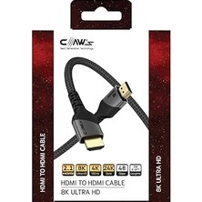 Kazan Hobi Claw's 8k UHD HDMI 2.1 48 Gbps / 24K Gold/alüminyum Gövdeli 8k 60Hz-4K 120Hz-2K 240HZ-FHD 240Hz Destekli 2 Metre Premium HDMI Kablo(C-Hp-B1)