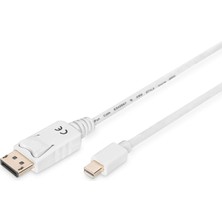 Kazan Hobi Digitus Assmann AK-340102-020-W Displayport Bağlantı Kablosu, Mini Dp - Dp M/m, 2.0m, W/ara Kilit, Dp 1.1
