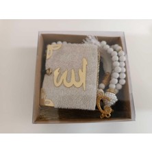 Kazan Hobi Best Gift Hediyelik Mini Kuranı Kerim ve Inci Tesbih 99 Lu Set - Beyaz Renk