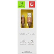 Kazan Hobi Metal Uçlu Lightning USB Kablo Kahverengi