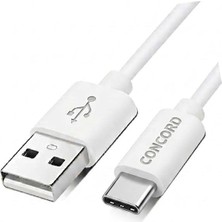 Kazan Hobi Concord C-821 2.1A 100 cm Type-C Şarj ve Data Kablosu Beyaz - Akıllı Telefonlar ve Tabletler Için