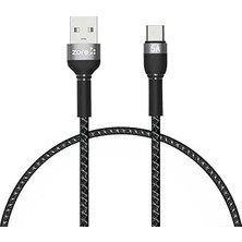Kazan Hobi Zore Shira Serisi Type-C USB Kablo 30CM Siyah