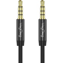 Kazan Hobi Veggieg 3.5mm Jack Trrs Hi-Fi Örgülü Aux Mikrofon ve Ses Kablosu 1 Metre