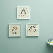 Kazan Hobi Bebek Odası Için Minimal Tasarımlı Çerçeve 3'lü 20X20 cm