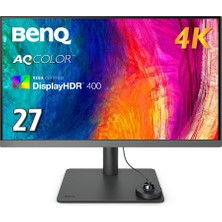 Kazan Hobi Benq PD2706U, 27" Inç IPS Panel, 4K UHD (3840 x 2160), 5ms, 60Hz, 1200:1 Kontrast, 100% SRGB/100% REC.709/95% P3, Displayhdr 400, Pantone Skintone, Calman, Low Blue Light, Profesyonel Tasarım Monitörü