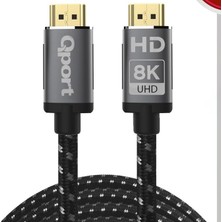 Kazan Hobi Qport Q-HDMI215 5m HDMI 2.1V 8k Örgülü Altın Uçlu