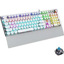 Kazan Hobi Lecoo KG1102 USB Kablolu Blue Switch Makro Tuşlu Rgb LED Aydınlatmalı Mekanik Gaming Türkçe Q Metalik Klavye
