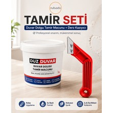 Nublado Duvar Dolgu Tamir Macunu 1 kg + Derz Kazıyıcı Seti | Çatlak Delik Onarım Macunu  Iç ve Dış Mekan