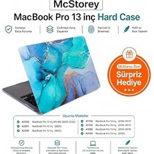 Kazan Hobi Mcstorey MacBook Pro 13 Inç M1 M2 Kılıf A2338 Uyumlu | Premium Mermer Desenli Hard Case Sert Koruyucu Kapak | A1706 A1708 A1989 A2159 A2251 A2289 Laptop Kılıfı Açık Yeşil