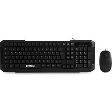 Kazan Hobi Everest KM-515, Q Multimedya Ingilizce Klavye ve Mouse Set, Siyah