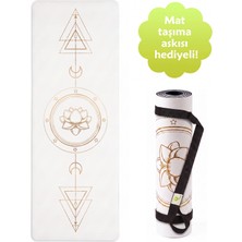 Yogatime Rubber Yoga Mat Golden Line 5mm – Cosmo Beyaz - Hizalama Çizgili Kaymaz Kauçuk Yoga Matı