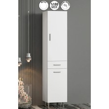 Özceden Boy 40*195 cm Beyaz Mdf Sepetsiz Banyo Boy Dolabı