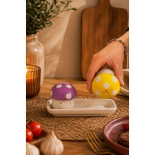 Porsima MIO-037 Mantar Motifli 2li Standlı Tuzluk Biberlik Seti