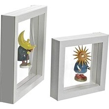 Kazan Hobi Safe 4516 Asılı Çerçeve, Beyaz, 18 x 18 cm | Mıknatıslı Çerçeve, 3D Çerçeve, Beyaz Nesneler Için, Üç Boyutlu Eşyalar