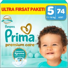 Renas Store Prima Bebek Bezi Premium Care 5 Numara 74 Adet Ultra Fırsat Paketi