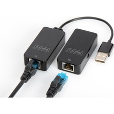 Kazan Hobi Dıgıtus USB Genişletici - 50 M Menzil - USB 2.0 - Cat-5'ten Utp, Stp ve S-Ftp Ağ Kablosu - Tak ve Çalıştır - Siyah