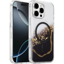 İlk El Grup    iPhone 16 Pro Max Lotus Simli Magsafe Kapak - Siyah