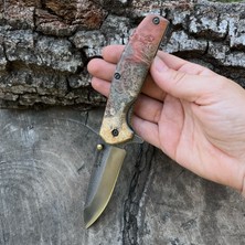 Çakı - N690 Çelik - Stabilize Kabza - Kemere Takma Klipsli