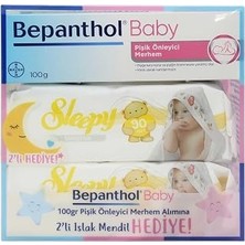 Kazan Hobi Bepanthol Baby Pişik Önleyici Merhem 100 gr + 2 Paket Sleepy Sensitive Islak Havlu 90 Lı Hediye, BPT8699546370597