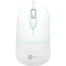 MS110 USB Kablolu 2400DPI 4 Tuşlu Rgb Sessiz Click Optik Mouse - Pc, Mac, Dizüstü Bilgisayar ile Uyumlu, Tak Çalıştır Kolay Bağlantı, Sağ ve Sol Elle Kullanıma Uygun, Kompakt Mouse Beyaz