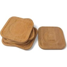 Bambu Kare Çay Tabağı Bardak Altlığı 6'lı Set | Dekoratif ve Doğal Bambu Altlık – Şık ve Dayanıklı Tasarım (10CM x 10CM)