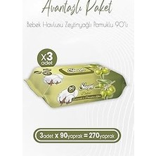 Kazan Hobi Sleepy Zeytinyağlı ve Pamuklu Islak Bebek Havlusu 90 Yaprak x 3 (270 Yaprak)