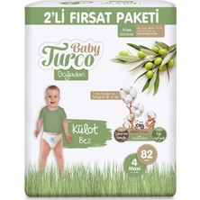 Kazan Hobi Baby Turco Doğadan 2'li Fırsat Paketi Külot Bez 4 Numara Maxi 82 Adet