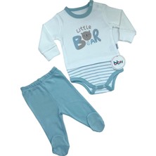 Kazan Hobi Mebs Clothing Bon & Bon Our Erkek Bebek Mint Body Takımı, Ayı Baskılı, Çıtçıtlı
