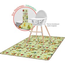 Kazan Hobi Minimono Mama Sandalyesi ve Aktivite Örtüsü - Kaydırmaz Taban - Su Itici Yüzey - Yıkanabilir - 145X120CM, Sevimli Meyveler