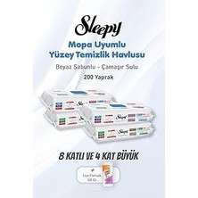 Kazan Hobi Sleepy Yüzey Temizlik Havlusu 8 Katlı 4 x Large 200 Yaprak ve Pamuk