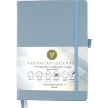 Kazan Hobi Victoria's Journals Venzi Sert Kapak Planlayıcı Defter 14X20 cm 100GR. Krem 96 Yaprak Mavi Çizgili