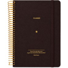 Victoria's Journals A5 Spiralli Keten Süresiz Planlayıcı Ajanda,lastikli .cepli Kahverengi