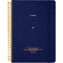 Victoria's Journals A5 Spiralli Keten Süresiz Planlayıcı Ajanda,lastikli .cepli Lacivert
