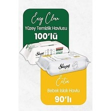 Kazan Hobi Sleepy Extra Islak Bebek Havlusu 90' Lı ve Temizlik Havlusu 100' Lü