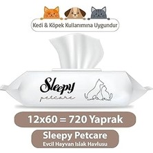 Kazan Hobi Sleepy Petcare Evcil Hayvan Islak Havlusu 12X60 Yaprak