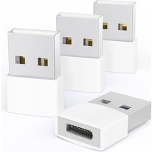 Kazan Hobi Syntech USB - USB C Adaptörü 4 Paket, Tip C Dişi - USB Erkek Dönüştürücü Güç Şarj Kablosu Adaptörü Magsafe Apple Watch Serisi 10/se/ultra 2 iPhone 17 E Air Pro Max Airpods Pro ile Uyumlu, Beyaz