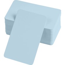 Ekoodukkan Boş Kelime Kartları 5x8 cm - 50 Adet Oval Kenarlı | Tabu & Not Kartları - Mavi